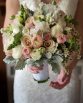 CLASSIC Bridal Bouquet "Claire" consisting of roses, sweet pea, ranunculi, snap dragons, andromeda and dusty millar. Image by John Montesi Photography.