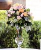 CLASSIC Medium Tall Table Centrepiece consisting of hydrangea and roses.  Image by The White Orchid Floral Design.