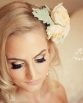 CLASSIC Hair Flowers consisting of roses and dusty miller.  Image by Kerin Burford Photography